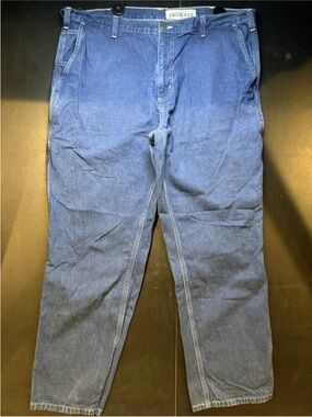 Carhartt Mens Jeans 40 30 Blue Dungaree Fit Carpenter Stains j2172